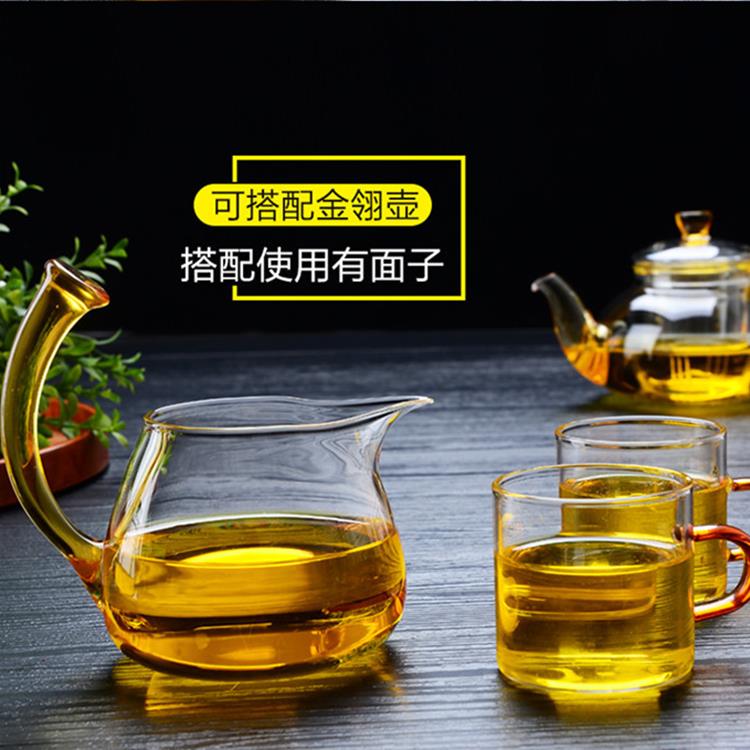 玻璃侧把泡茶杯套装批发