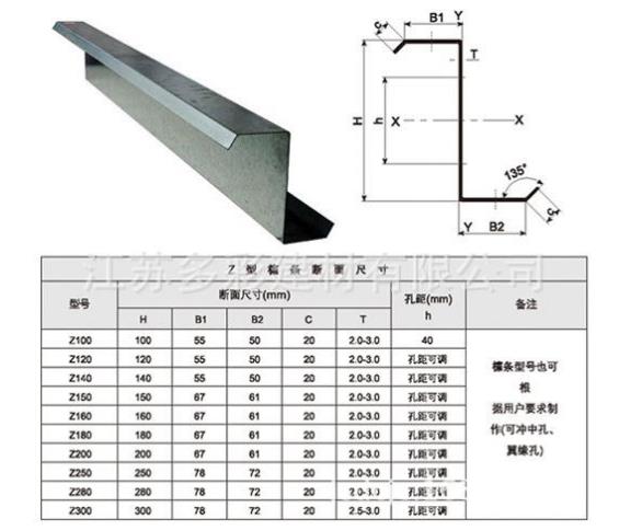 东莞z型镀锌檩条规格型号