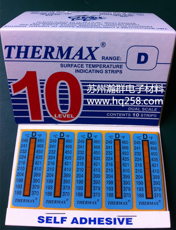 英国TMC温度热敏试纸 THERMAX温度纸温度指示贴10D：188-249度