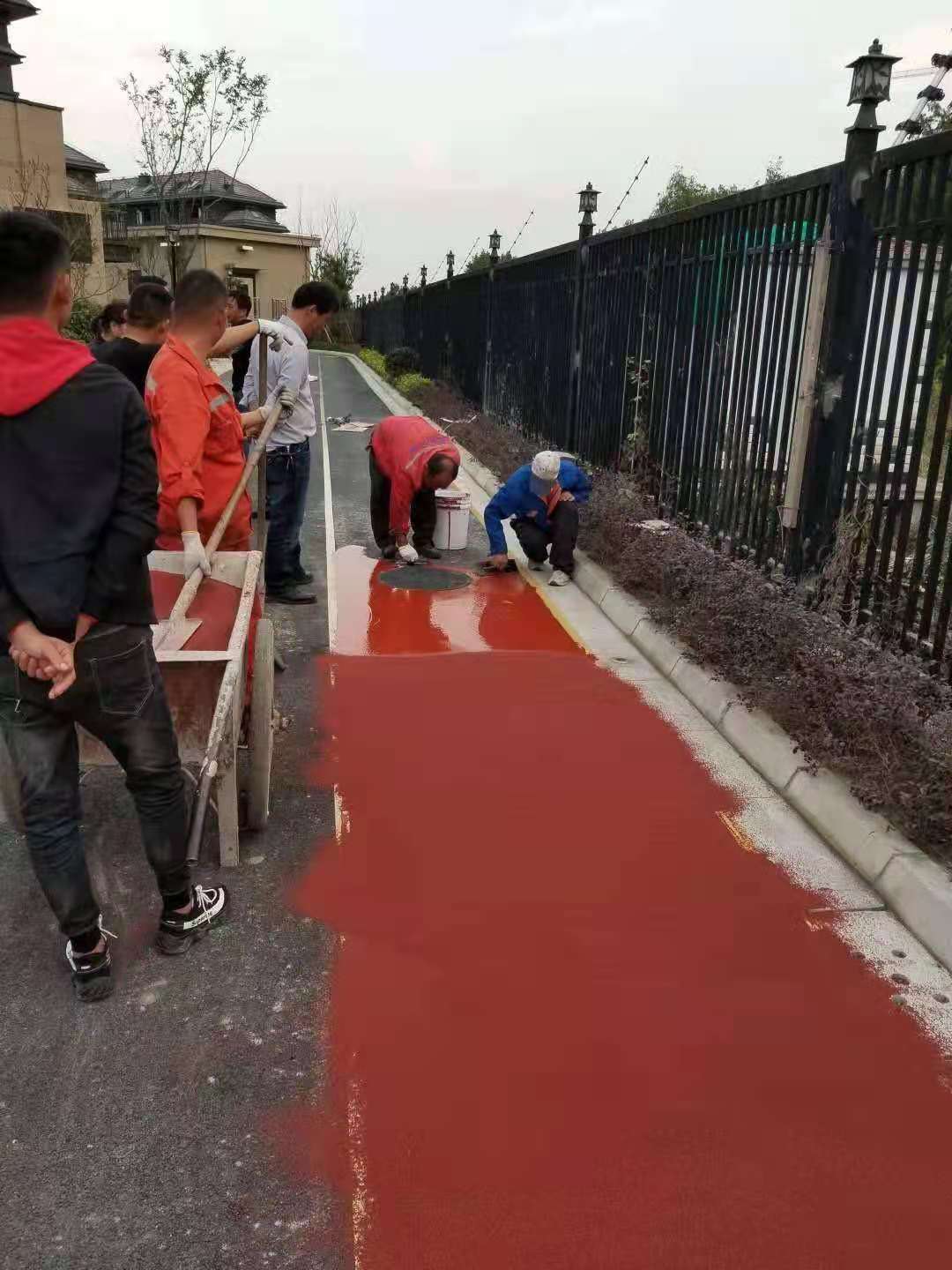 珠晖区陶瓷颗粒防滑彩色路铺施工队 陶瓷颗粒防滑路面