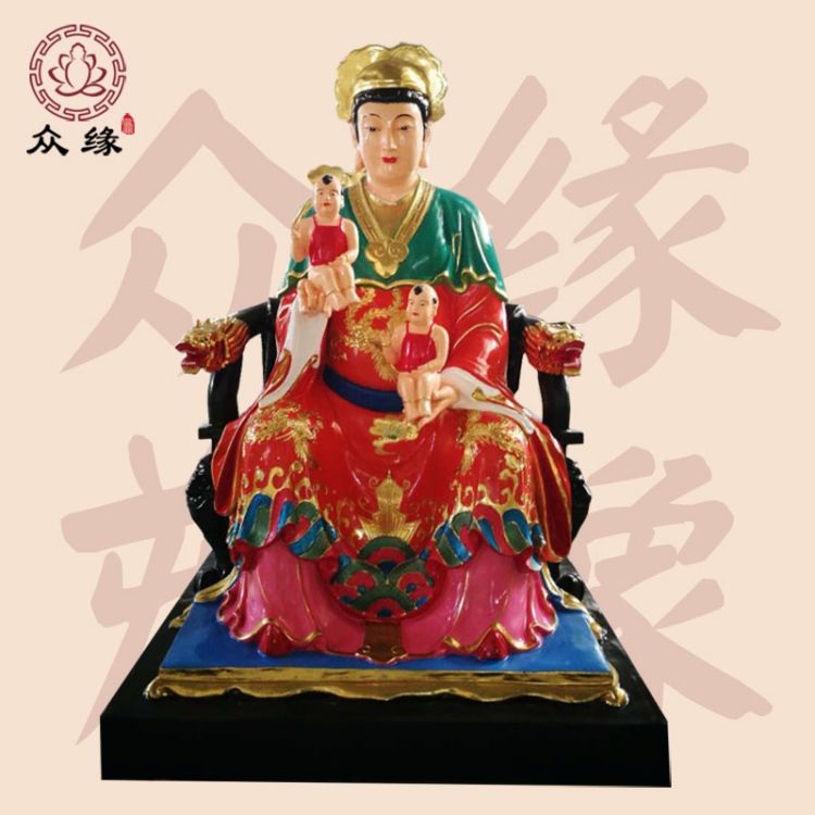 木雕九子娘娘佛像生產廠家 量大價優