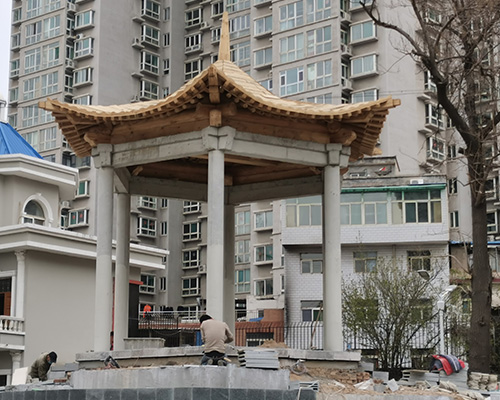 運城鋁合金涼亭-華碩防腐木-小區(qū)鋁合金涼亭