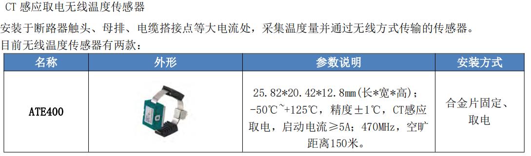 低压开关柜无线测温传感器