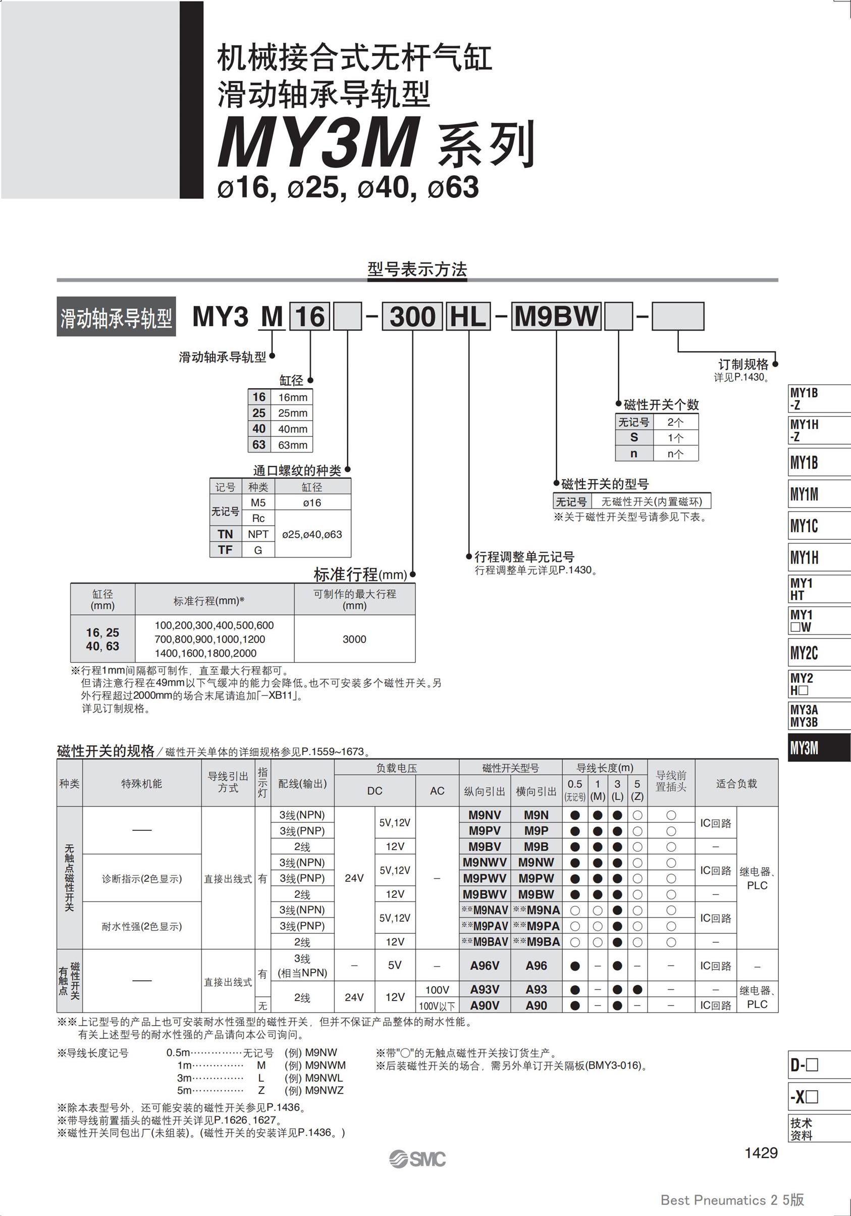 宁波MY3A3B系列机械接合式无杆气缸