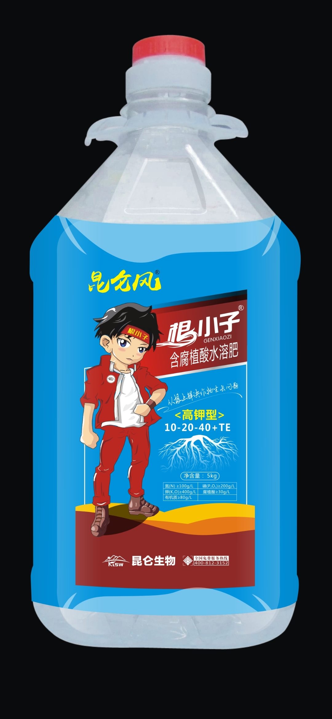 根小子高钾型水溶肥：氮磷钾10-20-40+TE