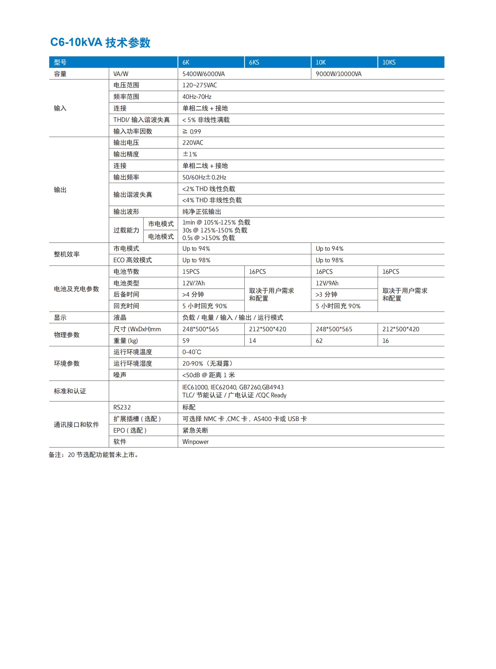 杭州山特UPS电源参数