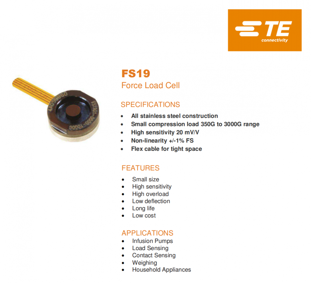 供应美国MEAS FS19 摆脱了传统力传感器所使用的容易老化的**环氧树脂，从而具有较好的长期稳定