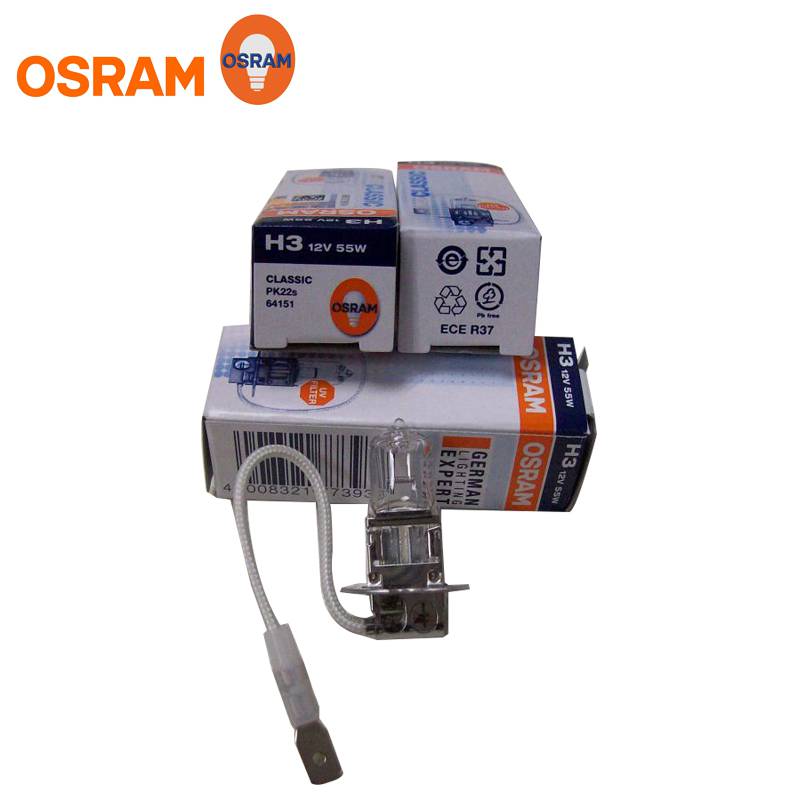 OSRAM歐司朗64151汽車燈泡機(jī)床鹵素火花塞燈泡大燈霧燈 12V55W H3