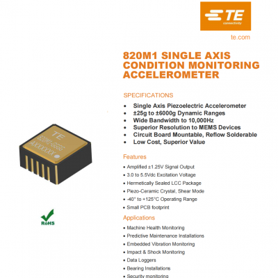 供应美国MEAS820M1嵌入式状态监测加速度传感器