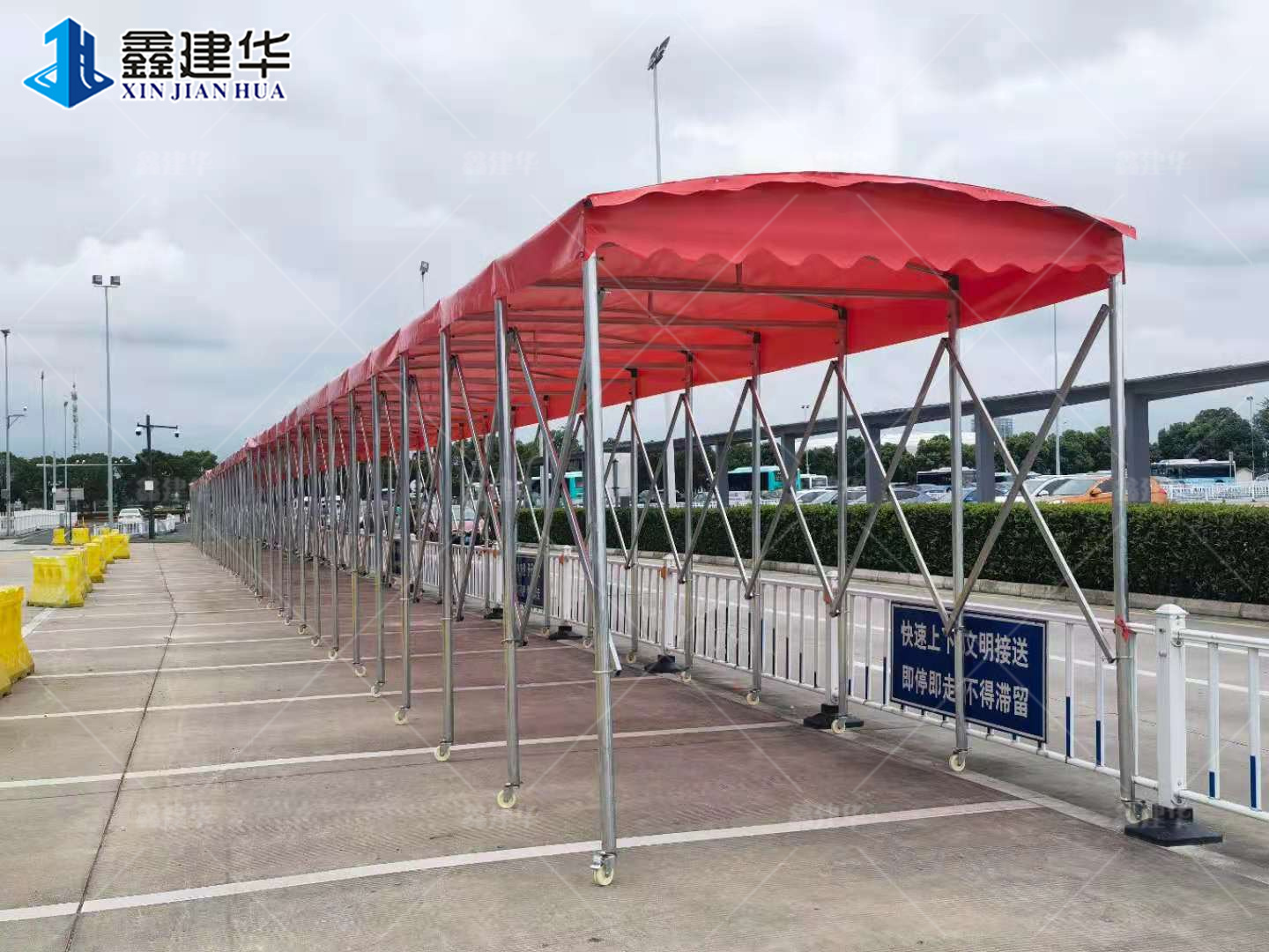 需求定制 電動收縮雨棚 大型倉庫篷
