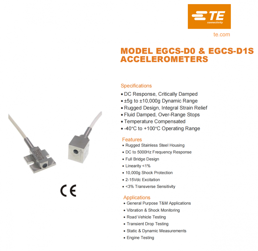 供應(yīng)大量程10000g美國MEAS EGCS-D1S單軸加速度傳感器