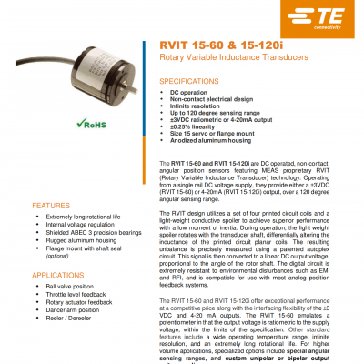 供應美國MEAS RVIT 15-60 和 RVIT 15-120i 它的數字電路可抗環境干擾