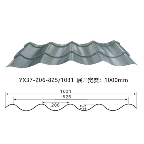 YX37-206-825彩钢琉璃瓦_825仿古琉璃瓦屋面厂家价格批发