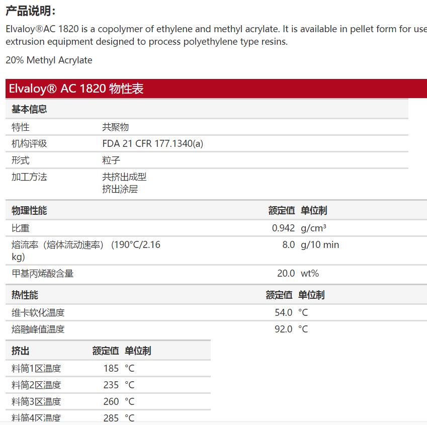 苏州美国杜邦EAA   30707SR