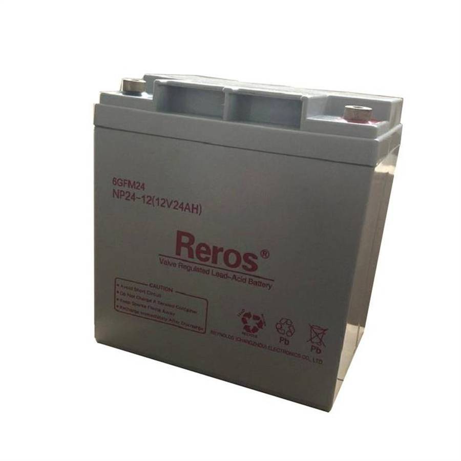 雷諾士Reros蓄電池6GFM24 NP24-12 12V24AH直流屏 基站儲能