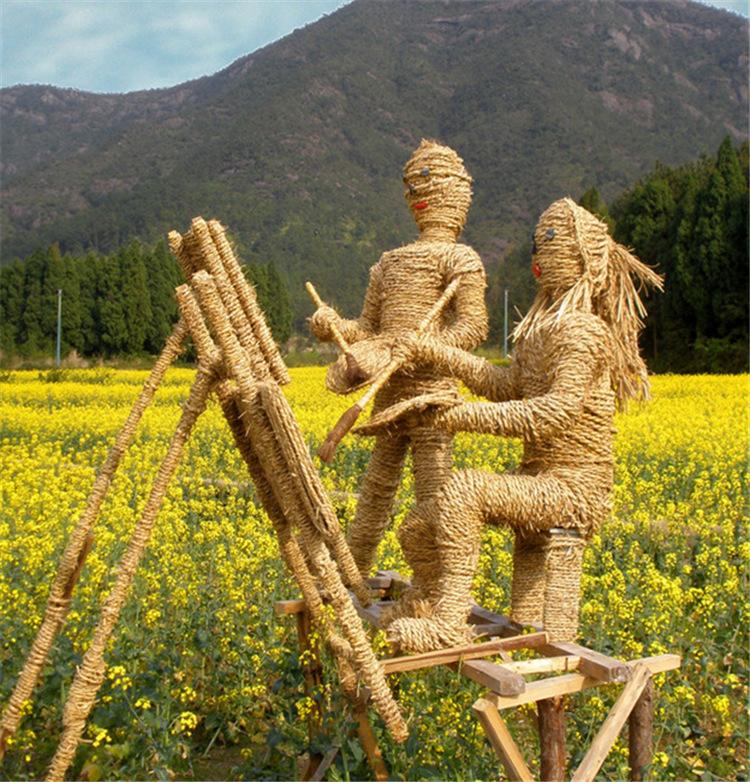 稻草迷宫工艺品 稻草雕塑恐龙