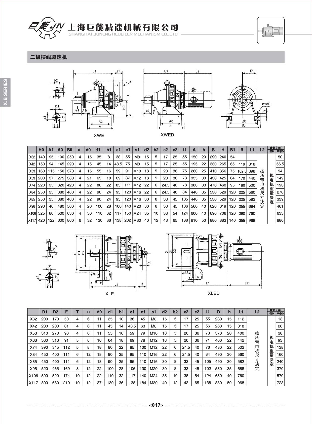 摆线减速机轴承型号