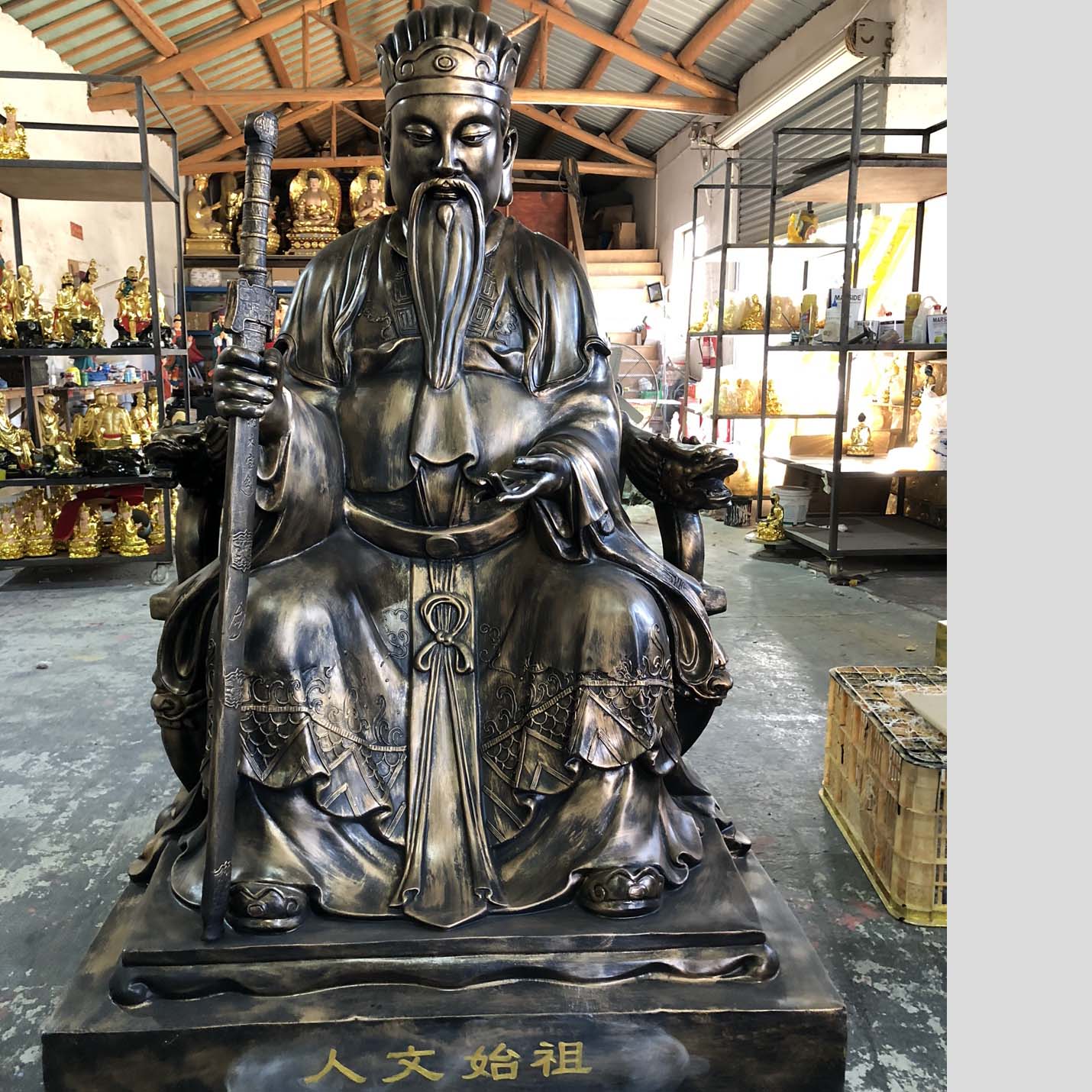 香樟木人祖奶奶佛像廠家 盤古大帝 一手貨源