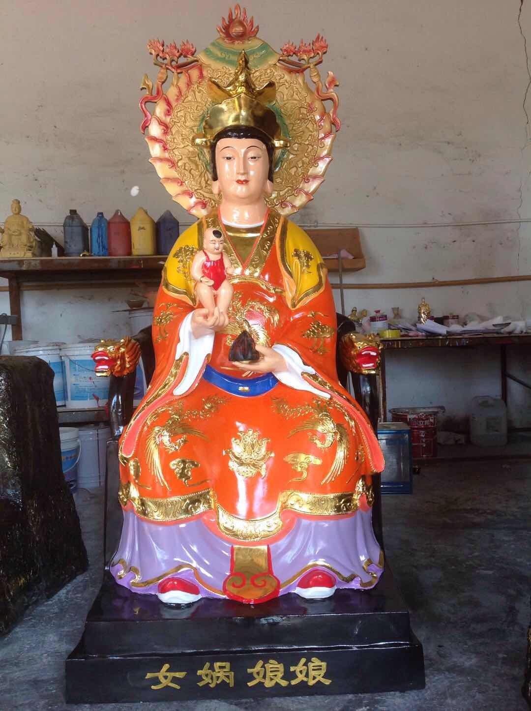 重庆玻璃钢伏羲大帝神像雕塑