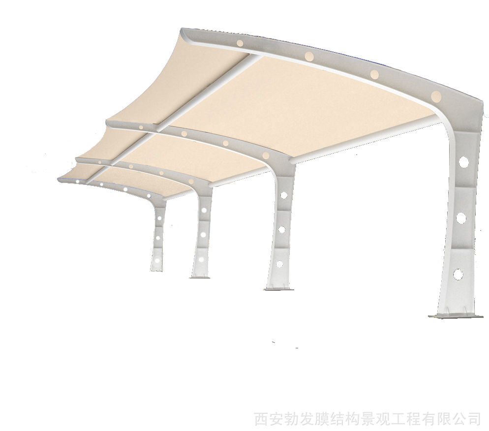 西安膜结构遮阳棚雨棚 膜结构停车棚充电桩膜结构雨棚勃发膜结构公司设计定制