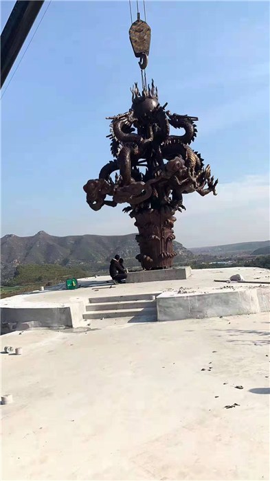 二龍戲珠-澳騰銅雕廠家-定制二龍戲珠銅雕塑