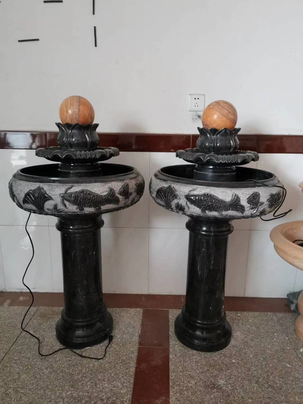 石雕仿古流水擺件裝飾青石做舊家用小型噴泉