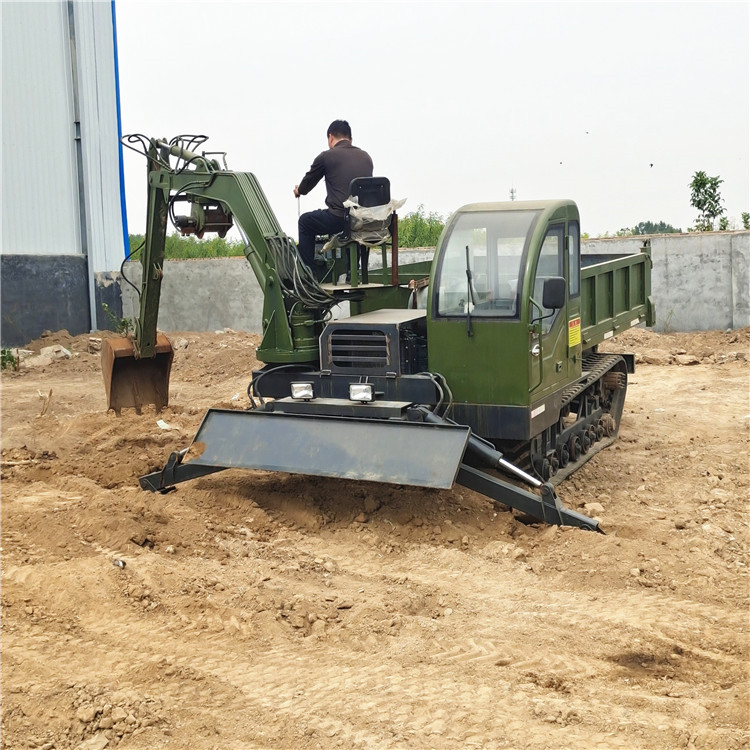 全地形履帶隨車挖 8噸橡膠履帶底盤挖掘機 農(nóng)用車載挖大鼎