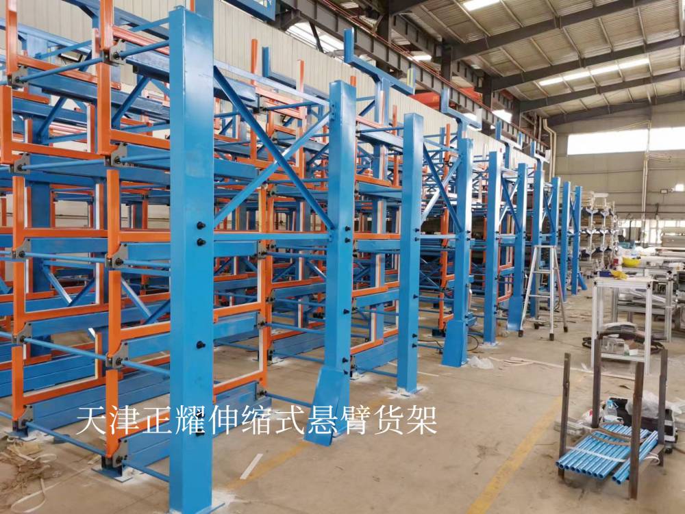 銅排放置架圖片 車間型材放置方法 伸縮式懸臂貨架尺寸