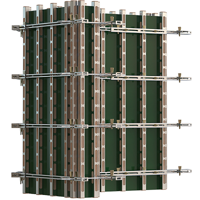 钢木龙骨加固体系可用于梁墙柱模板工程代替传统工艺