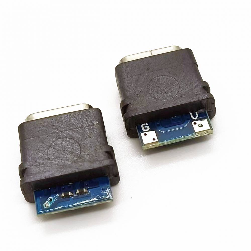 TYPE-C焊線防水 帶板 5.1K雙電阻 OTG款 2個焊盤 180度 14.3長
