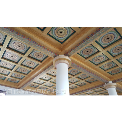 寺廟吊頂寺廟裝修古建筑彩繪藏式壇城圖案古建浮雕吊頂天花板佛教裝飾