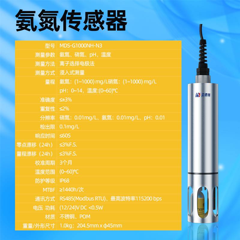 氨氮傳感器 邁德施MDS-G1000NH-N3多要素采集 根據(jù)需要可自由搭配