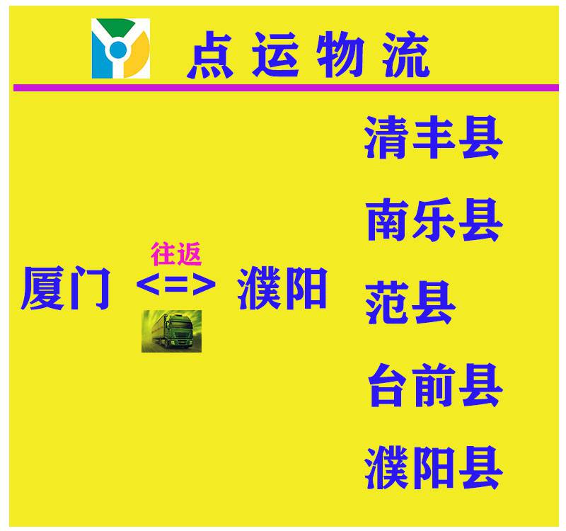 廈門到濮陽物流專線-清豐-南樂-范縣-臺前貨運專線運輸