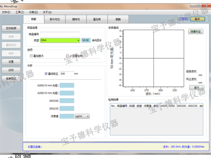 四川高靈敏度**微量分光光度計 歡迎來電 上海寶予德科學儀器供應