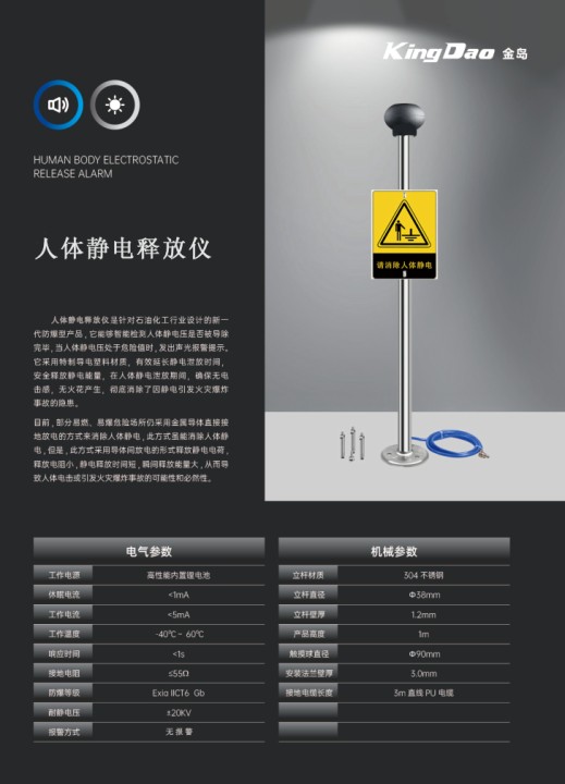壁挂式人体静电释放器