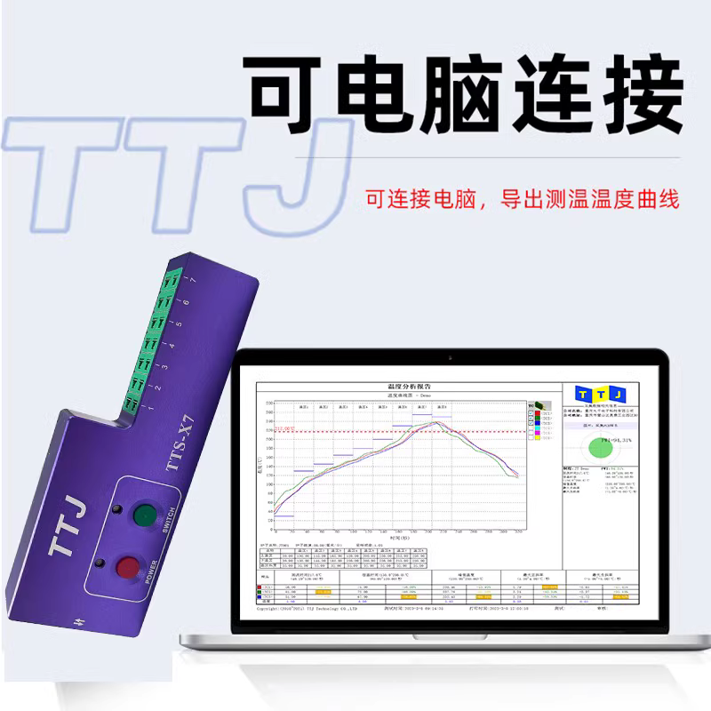 TTJ品牌TTS-X7爐溫測試儀回流焊波峰焊、隧道爐、高溫涂裝、烤箱測溫、汽車電子行業、半導體行業’實時在線測溫智能分析