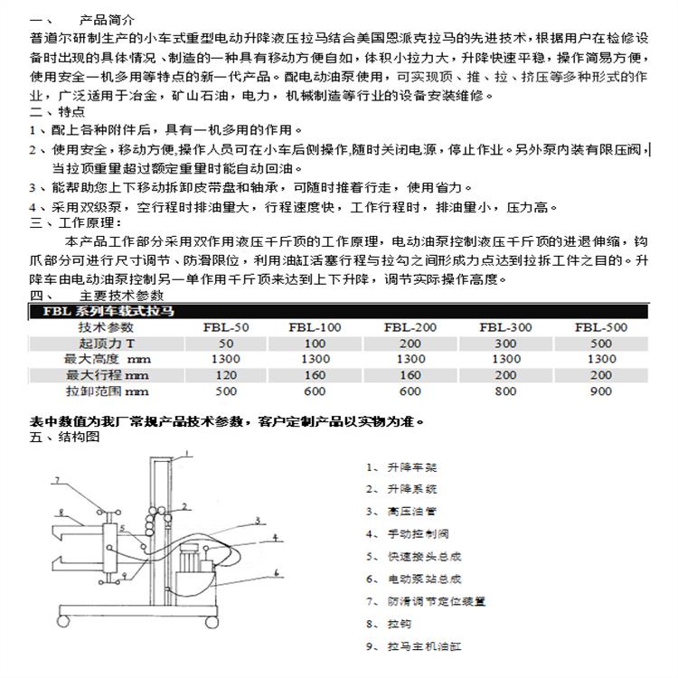 FBL-100吨拔轮器