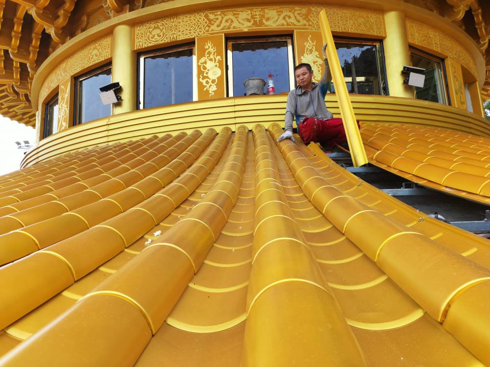 南古仿古鋁合金瓦片 古建寺廟景區屋頂銅瓦 屋面不銹鋼金屬瓦