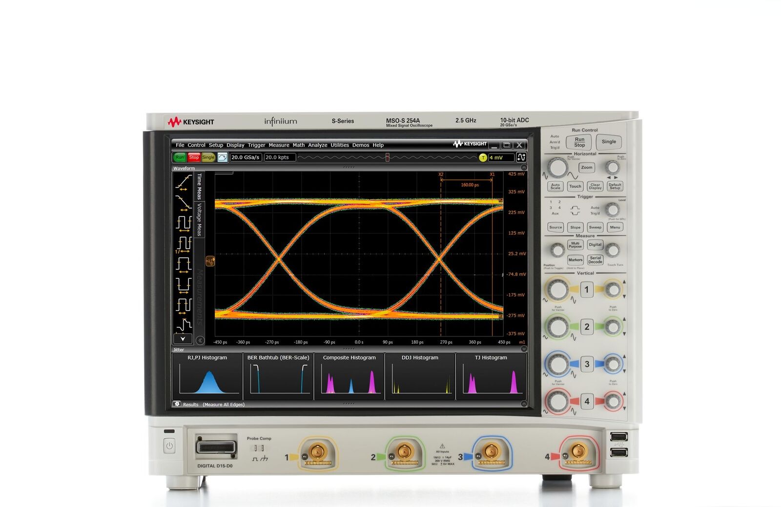 keysight MSOS204A/254A/404A高清晰度示波器2GHz 4+16通道