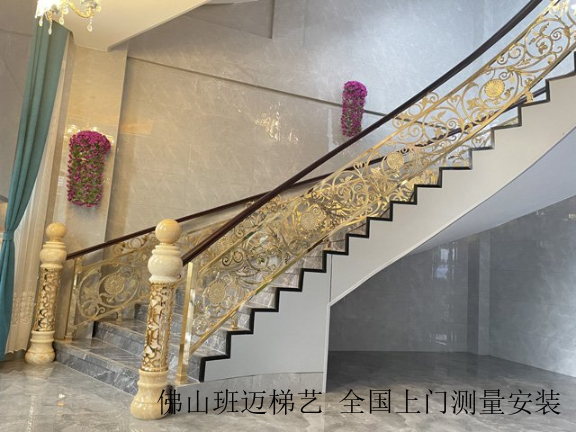 福建玫瑰金铜楼梯栏杆,铜楼梯