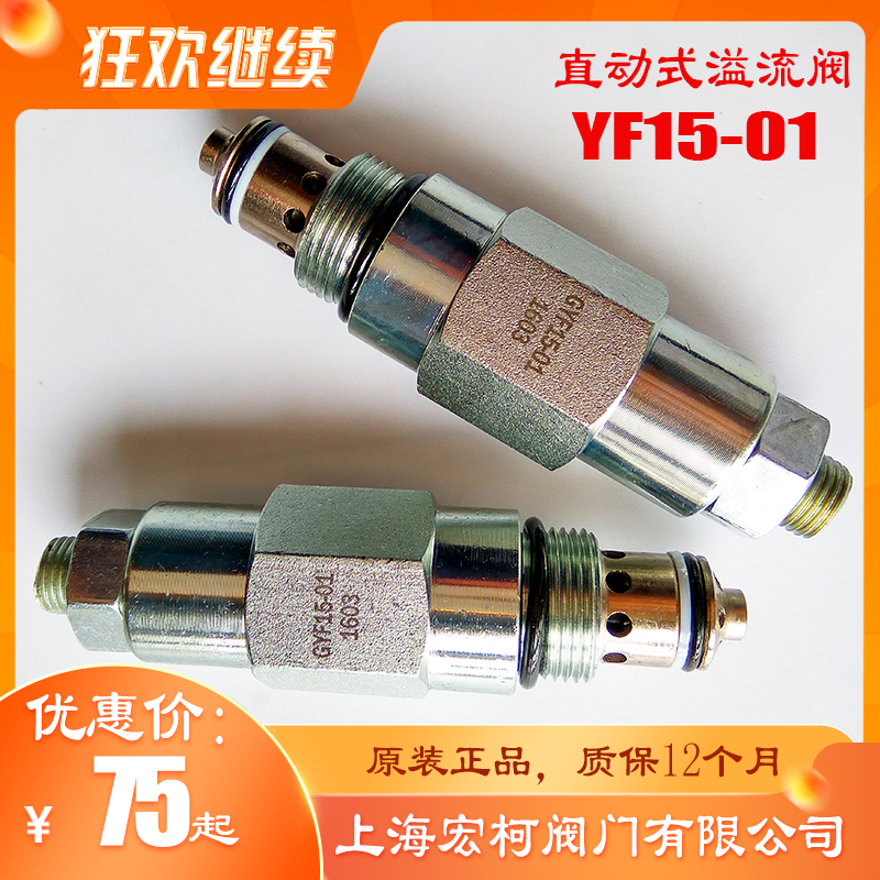 上海宏柯YF15-01插裝式溢流閥RV15-01直動式溢流閥GYF15-01