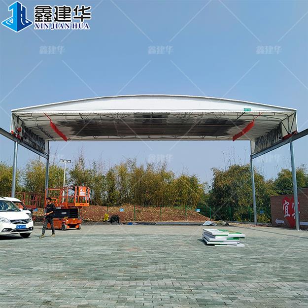 西藏移動雨棚實力工廠 軌道式電動推拉棚 按需求定制