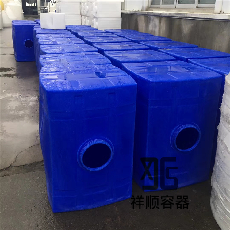 100L200L300L500L酸碱液周转牛筋料桶 蓝色塑料卧桶 方形户外水箱