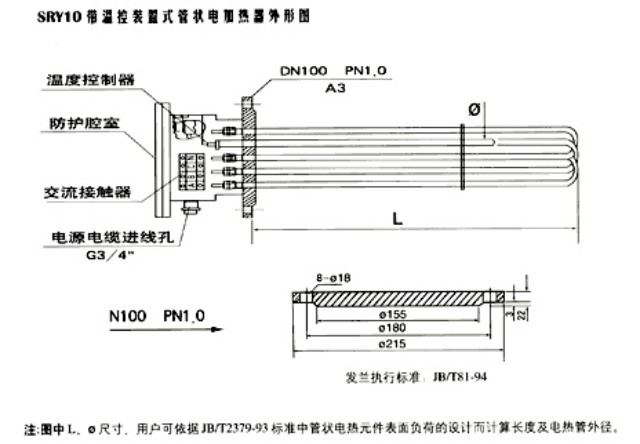 山西HRY带圆管护套式管状电加热器厂家,电加热器