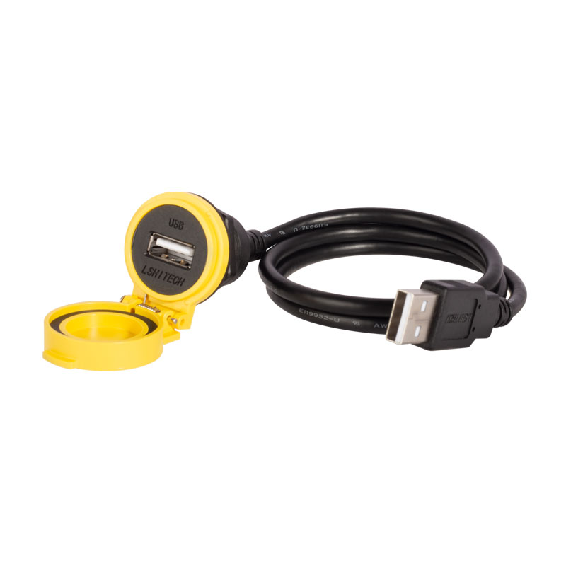 lshitech龍仕USB**連接器延長線 工業(yè)數(shù)據(jù)航空插頭 后螺母鎖緊