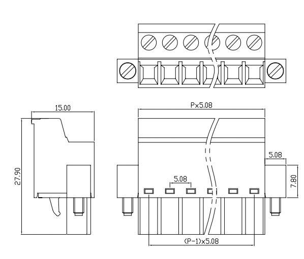 KF2EDGKCM-5.08mm间距有耳带法兰螺丝弹簧式pcb接线端子