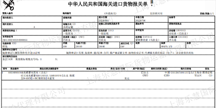 青浦區報關規定 貨運代理 上海樂慧**貨物運輸代理供應
