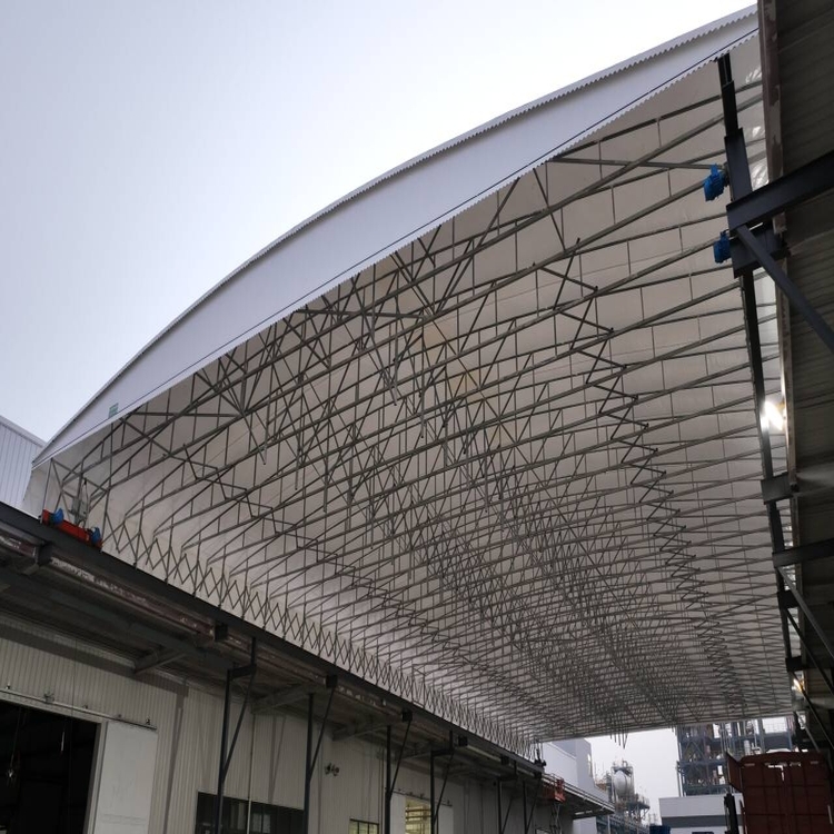 廠房懸空電動雨棚 輕輕一按收 電動室外雨棚