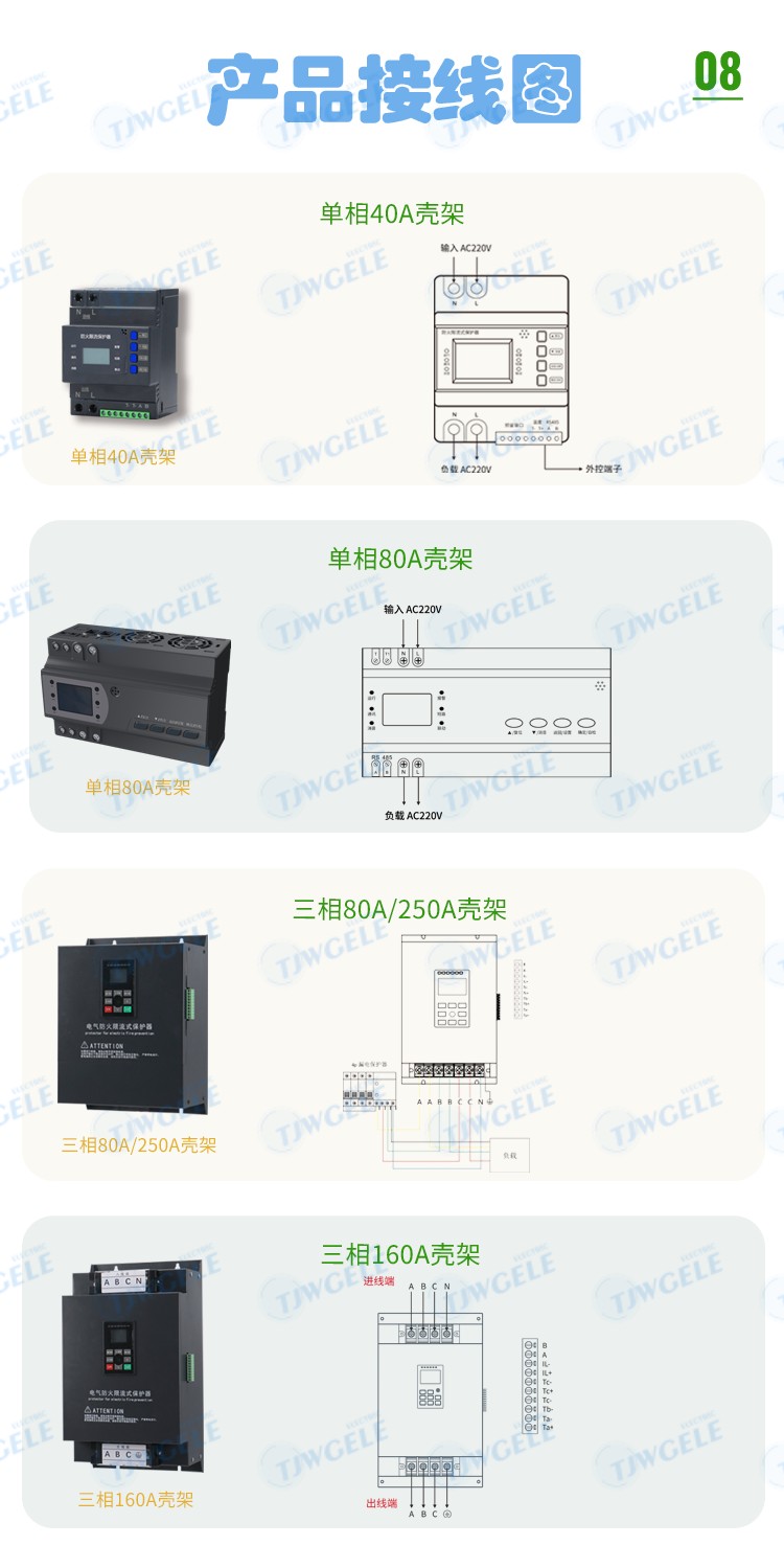 三相电气防火限流式保护器批发