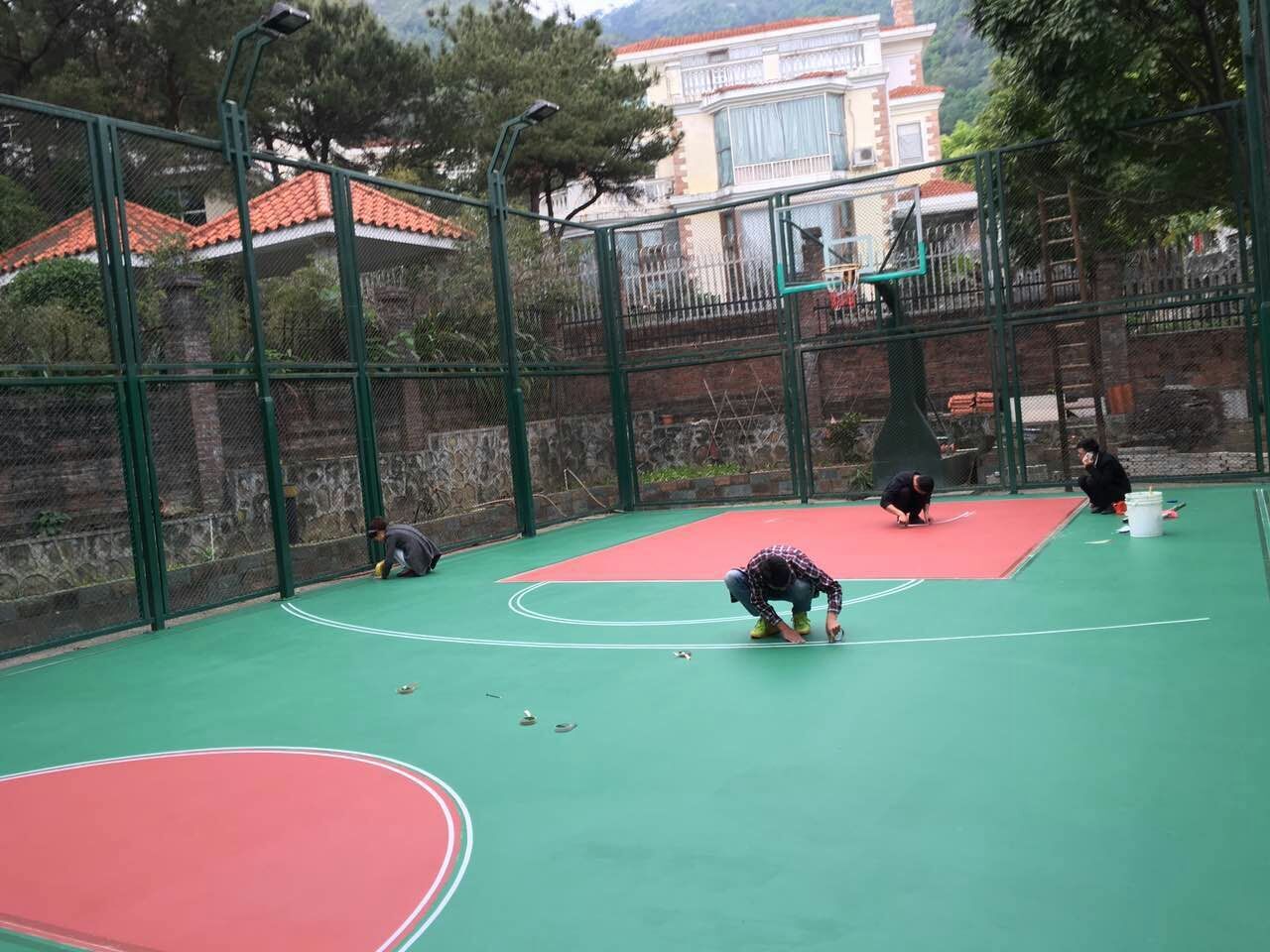 顺德乐从球场地坪地坪工程 篮球场地坪漆施工报价